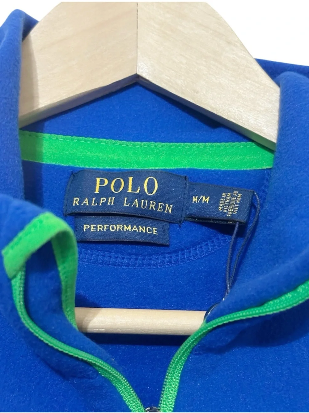 Polo Ralph Lauren Performance 1/4 Zip Fleece Pullover Royal Blue Medium NWOT